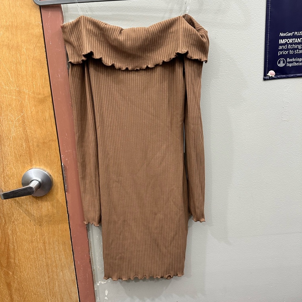 Brown long sleeve dress